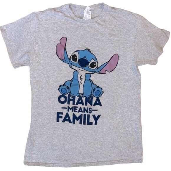 Stitch Ohana Means Family Custom Made Gray Short Sleeve Tee - Picture 5 of 5
